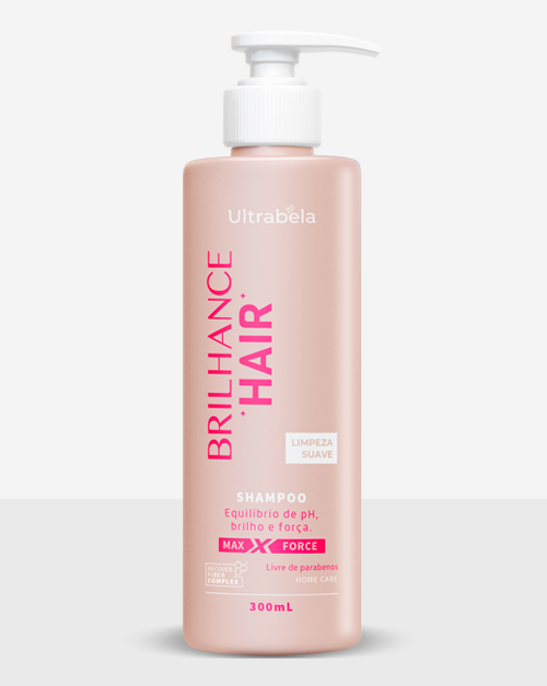 Shampoo Brilhance Hair Max Force - Limpeza Suave Equilibrio do PH 